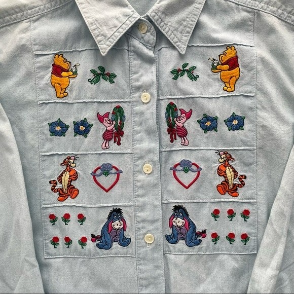 Disney Tops - Embroidered Winnie The Pooh Shirt Disney Store Button Down Y2K 90s Size Medium